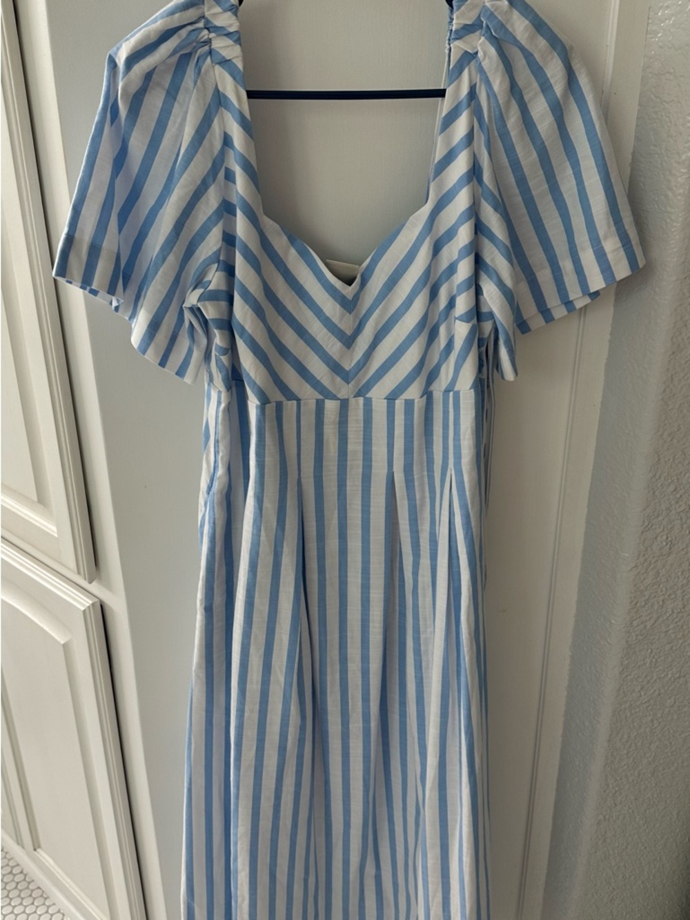 a new day Blue and White Striped Midi Dress